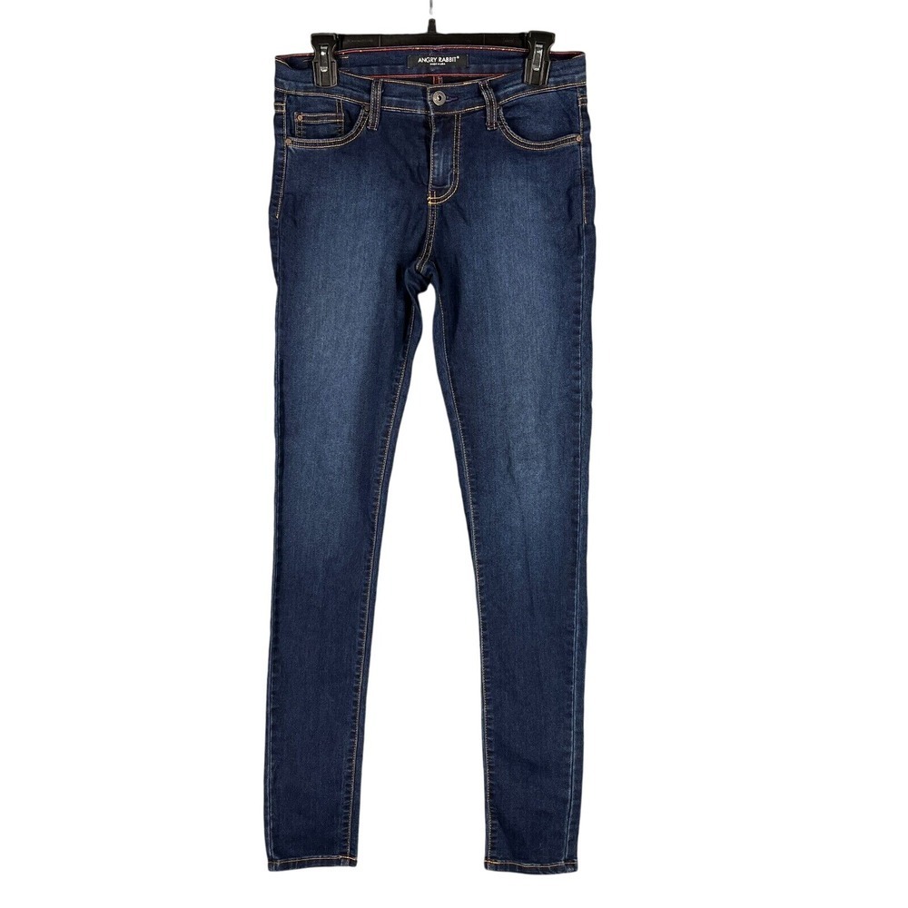 Angry Rabbit Jeans Juniors 9 Skinny Low-Rise Dark Stretch Denim Pants Pockets